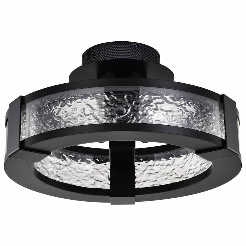 Satco Darrow 62-2001 13-inch LED semi-flush mount ceiling light in matte black finish