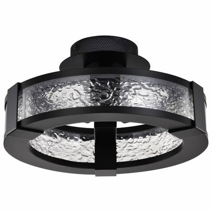 Satco Darrow 62-2001 13-inch LED semi-flush mount ceiling light in matte black finish