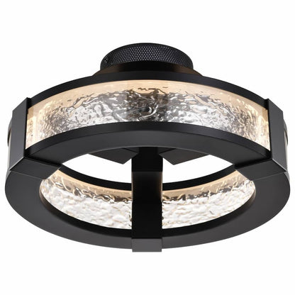 Satco 62-2001 Darrow semi-flush ceiling fixture with matte black steel construction and modern transitional design