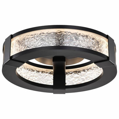 Satco 62-2002 Darrow flush mount ceiling fixture with matte black steel construction and transitional design