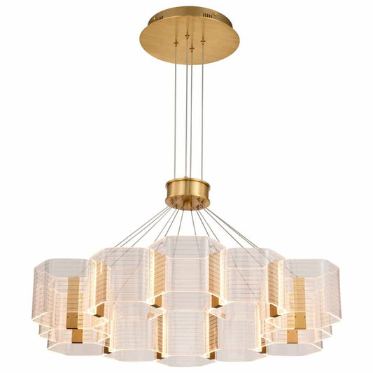 Nuvo Kenzo 62-2404 34.25-inch 12-light LED chandelier with Polished Anodized Bronze finish and modern circular design