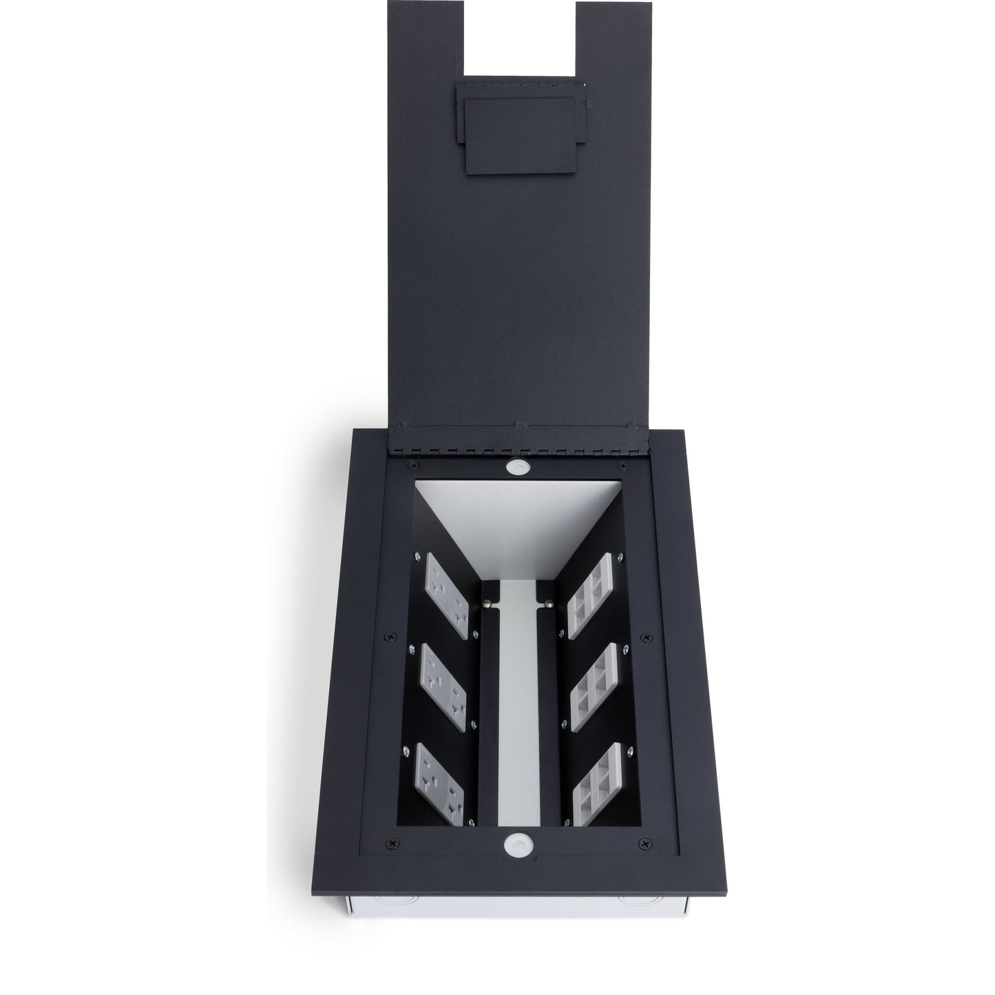 Lew Electric 6200 Black recessed floor box
