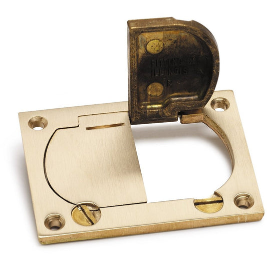 Lew Electric 6304-DFB-LR Brass floor box cover