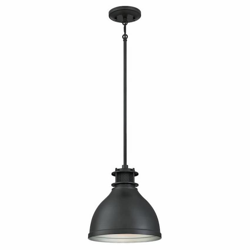 Westinghouse Lighting Kilian 6326800 one-light pendant with matte brushed gun metal finish and industrial metal mesh shade
