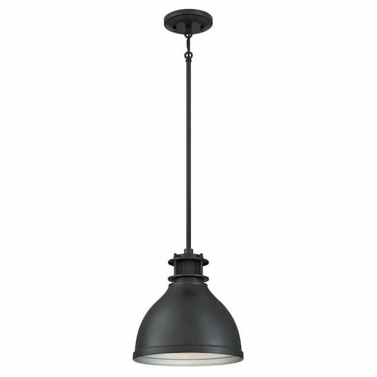 Westinghouse Lighting Kilian 6326800 one-light pendant with matte brushed gun metal finish and industrial metal mesh shade