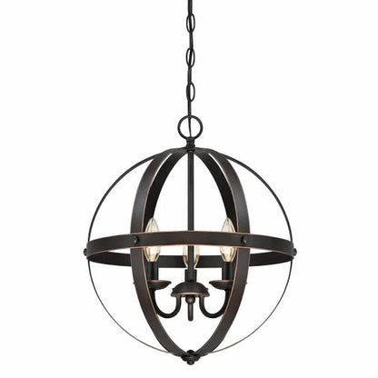 Westinghouse Stella Mira 6341800 3-light chandelier with Oil Rubbed Bronze finish and vintage industrial open-sphere design
