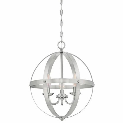 Westinghouse Stella Mira 6341900 3-light chandelier with Brushed Nickel finish and vintage industrial open-sphere design