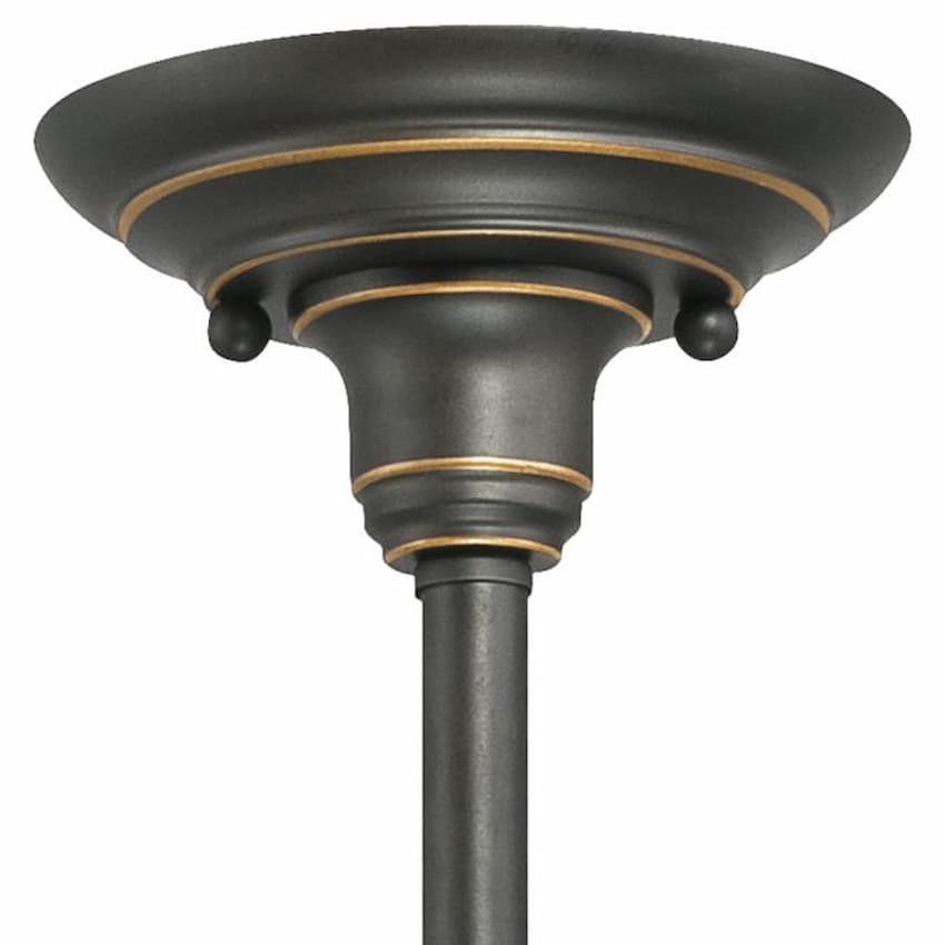 Westinghouse 6345000 4-light chandelier with Oil Rubbed Bronze highlights and downward-facing metal shades for warm ambient lighting