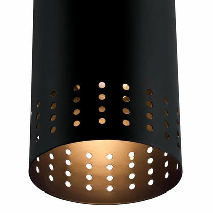 Westinghouse Lighting 6356600 Phelps pendant light with 5-inch perforated metal shade, matte black finish and contemporary minimalist design