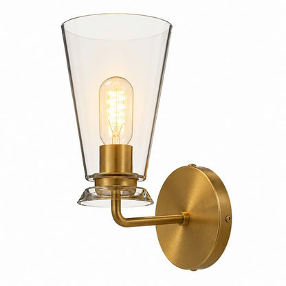 Alora Mood Salem WV570006BGCL 6-Inch 1-Light Vanity Light in Brushed Gold Finish with Glass Construction