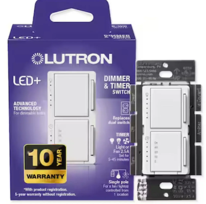 Lutron Maestro LED+ dimmer switch in White