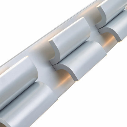 Modern curved aluminum outdoor wall fixture with 3000K LED lighting