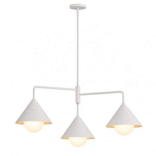 Alora Mood CH485245WHOP Remy 38-Inch Chandelier in Matte White Finish with Matte Opal Glass Shades