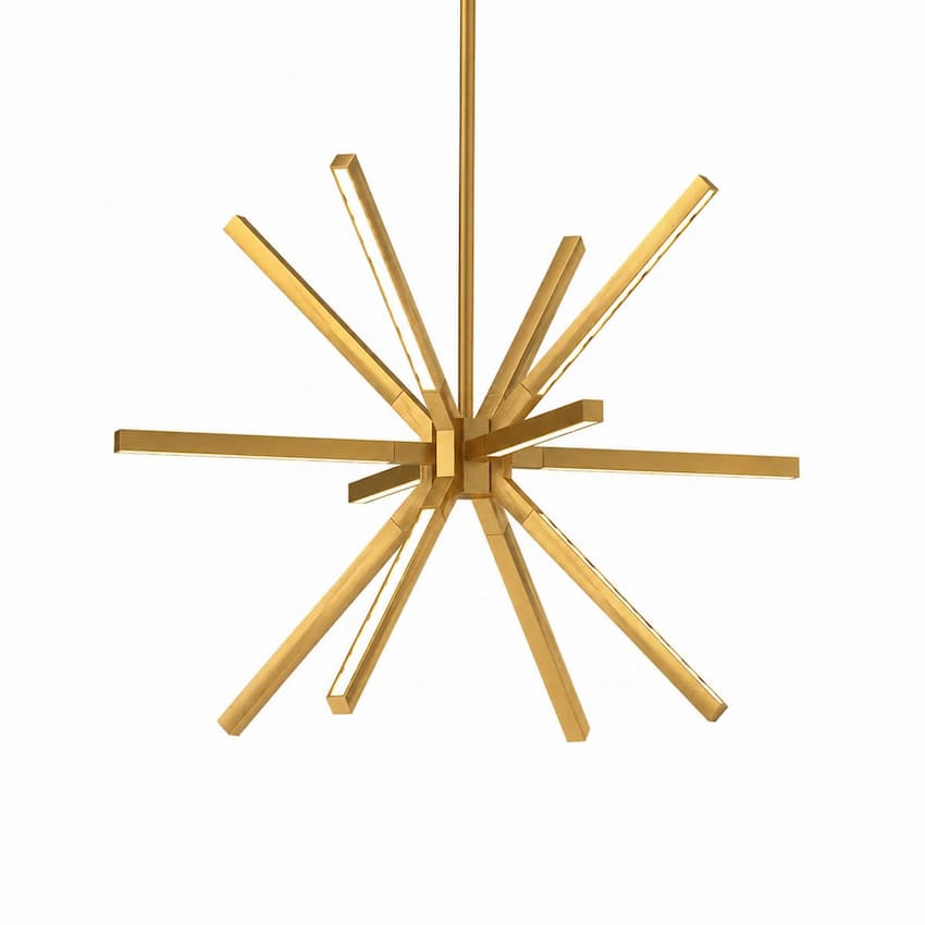 Kuzco Sirius Minor CH14220-BG chandelier featuring an elegant brushed gold finish and integrated LED illumination for modern dining and living spaces