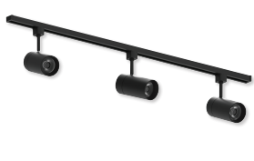 Nora Lighting NTLE-865935FB 4-ft Track Pack with (3) MAX 2450lm 3500K Flood Optic LED Track Heads, Black