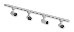 Nora Lighting NTLE-865940NW/4H 4-ft Track Pack with (4) MAX 2450lm 4000K Narrow Flood Optic LED Track Heads, White