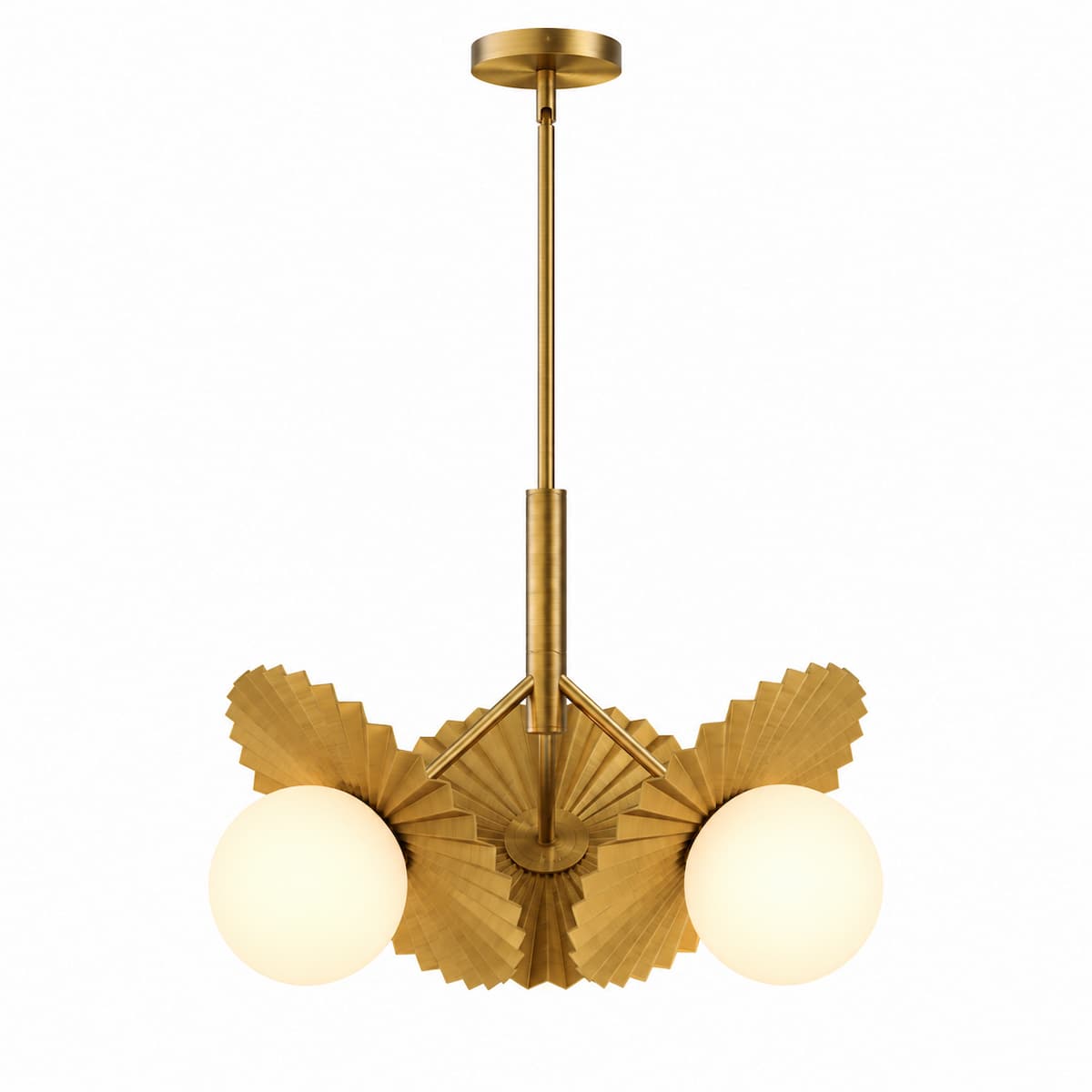 Alora Mood CH501322BGOP Plume 22-Inch Chandelier in Brushed Gold Finish with Steel and Glass Construction