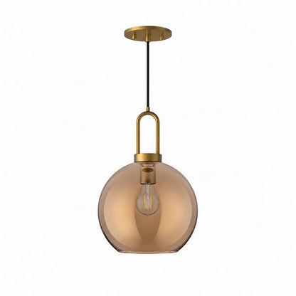 Alora Mood Soji Collection PD601710AGCP 1-Light Pendant Featuring Aged Gold Steel Hardware and Copper Glass Shade