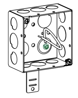 Orbit 4 in Square 2-1/8 in Deep 4S Square Steel Box Back Support Arm With Pigtail With Back Support 4SDB-50/75-PT-BSA