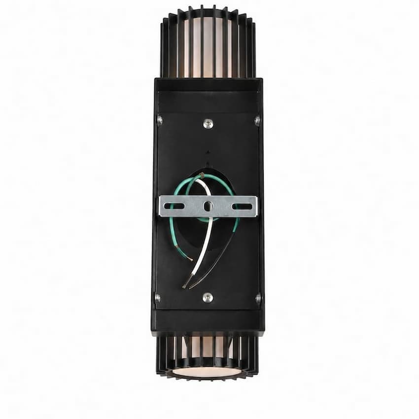 Abra 50147ODW Lava exterior wall sconce with textured ribbed design and two-light illumination for residential and commercial exteriors