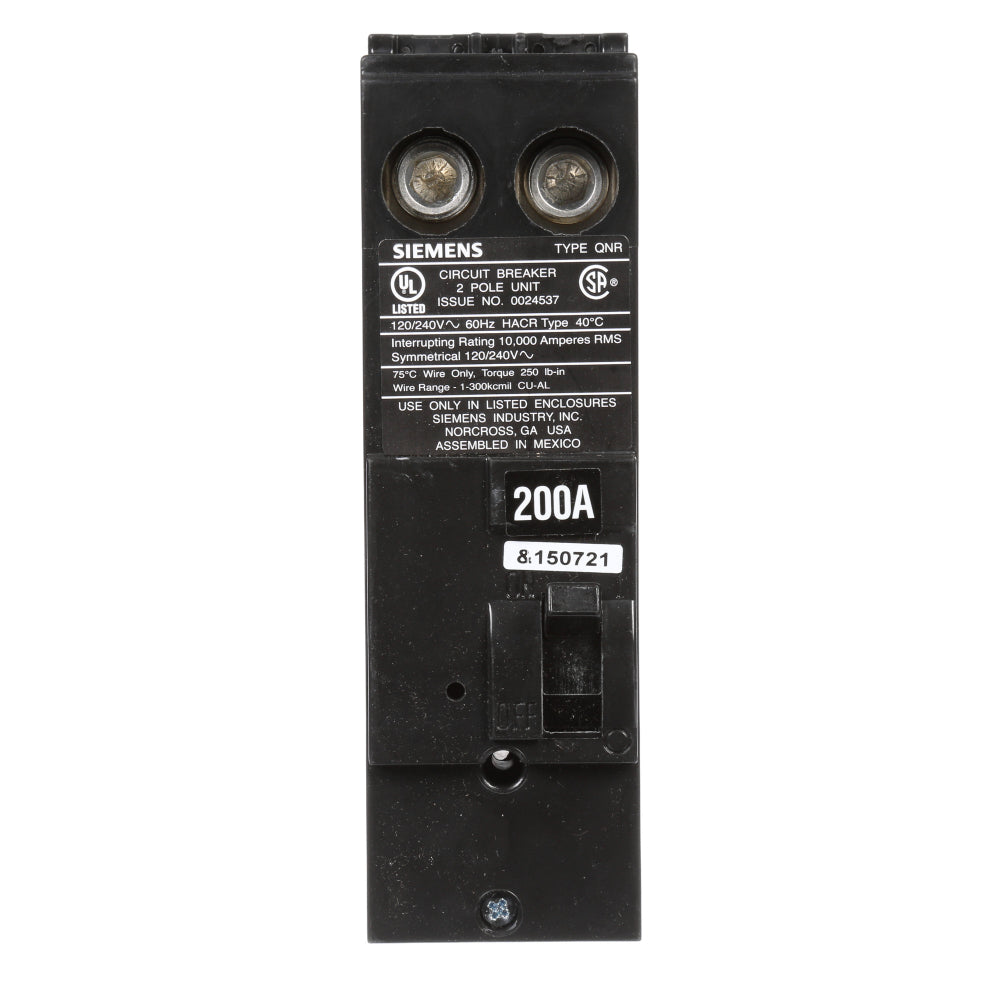 Siemens 2 Pole 200 Amp 120/240VAC Q Frame Circuit Breaker