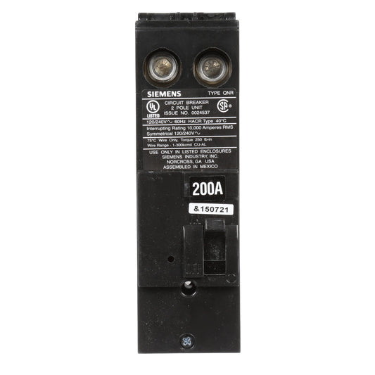 Siemens 2 Pole 200 Amp 120/240VAC Q Frame Circuit Breaker