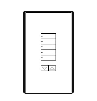 Lutron Architectural 5-button keypad faceplate in Clear White Glass