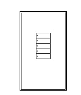 Lutron Architectural 5-button keypad faceplate in Clear White Glass