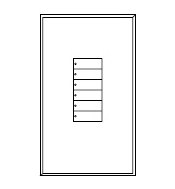 Lutron Architectural 6-button keypad faceplate in Clear White Glass