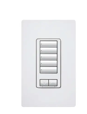 Lutron seeTouch 5-button keypad in White
