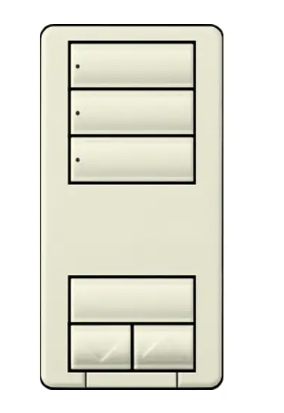 Lutron seeTouch 3-button keypad in Biscuit