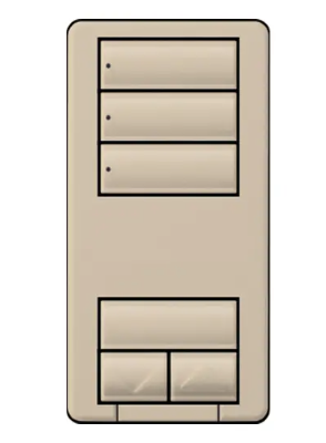Lutron seeTouch 3-button keypad in Taupe