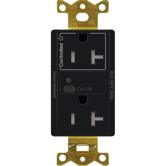 Lutron Vive 20 A duplex receptacle in Black