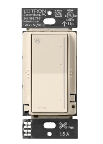 Lutron Sunnata fan and light control in Light Almond