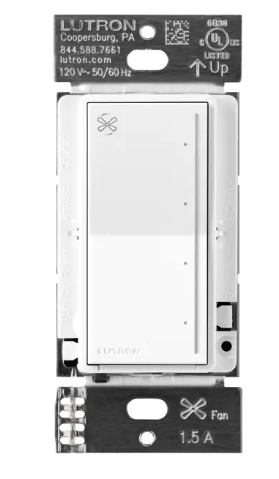 Lutron Sunnata 4-speed fan control in Brilliant White