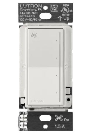 Lutron Sunnata 4-speed fan control in Lunar Gray