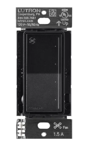 Lutron Sunnata 4-speed fan control in Midnight