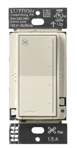 Lutron Sunnata 4-speed fan control in Pumice