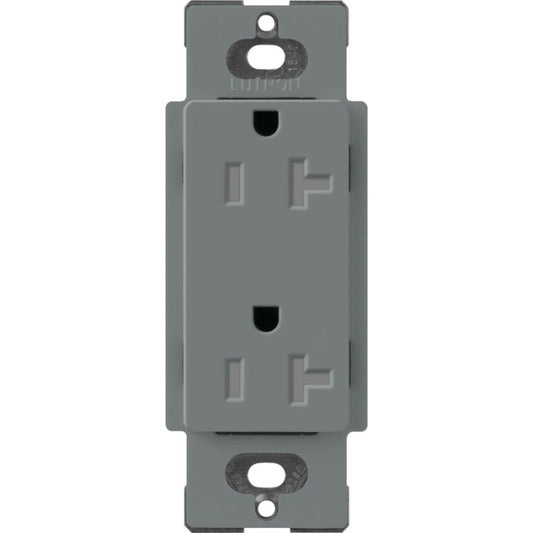 Lutron Claro 20 A tamper-resistant duplex receptacle in Slate