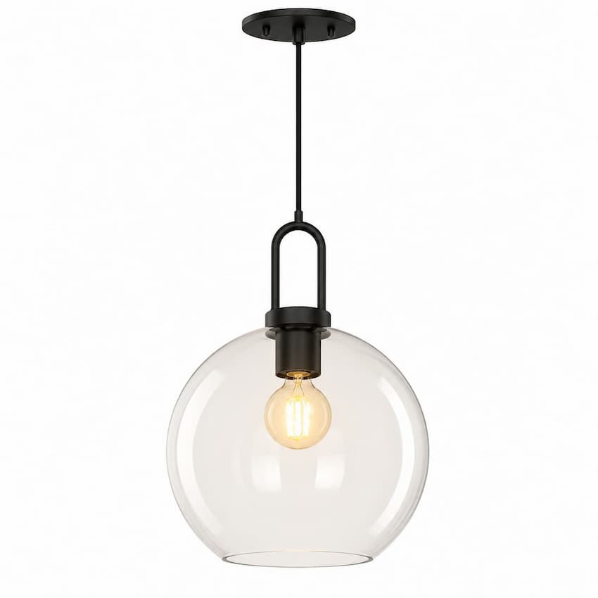 Alora Mood Soji PD601710MBCL 10-Inch Pendant Light in Matte Black Finish with Clear Glass Shade