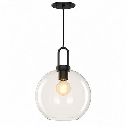 Alora Mood Soji PD601710MBCL 10-Inch Pendant Light in Matte Black Finish with Clear Glass Shade