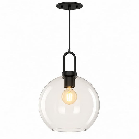 Alora Mood Soji PD601710MBCL 10-Inch Pendant Light in Matte Black Finish with Clear Glass Shade