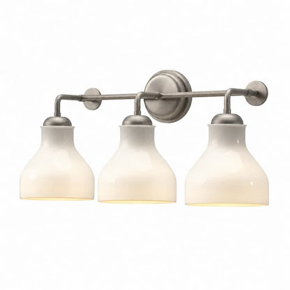 Alora Mood Westlake VL540322BNGO 22-Inch 3-Light Vanity Light in Brushed Nickel Finish with Glossy Opal Glass Shades