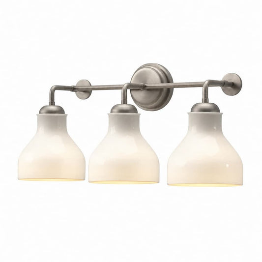 Alora Mood Westlake VL540322BNGO 22-Inch 3-Light Vanity Light in Brushed Nickel Finish with Glossy Opal Glass Shades