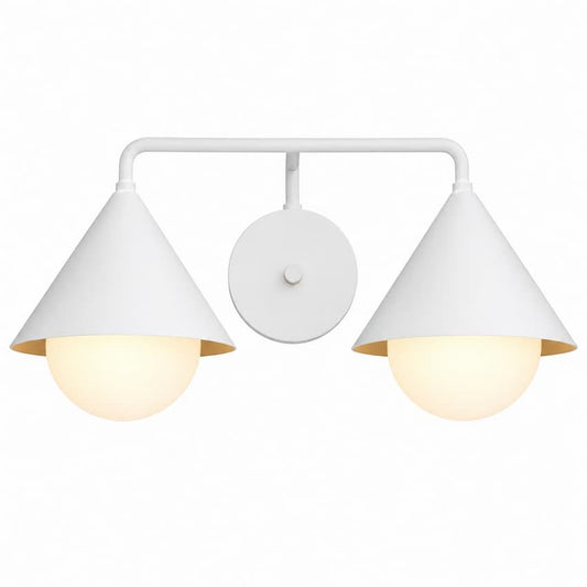 Alora Mood Remy VL485221WHOP 21-Inch 2-Light Vanity Light in White Finish with Matte Opal Glass Shades