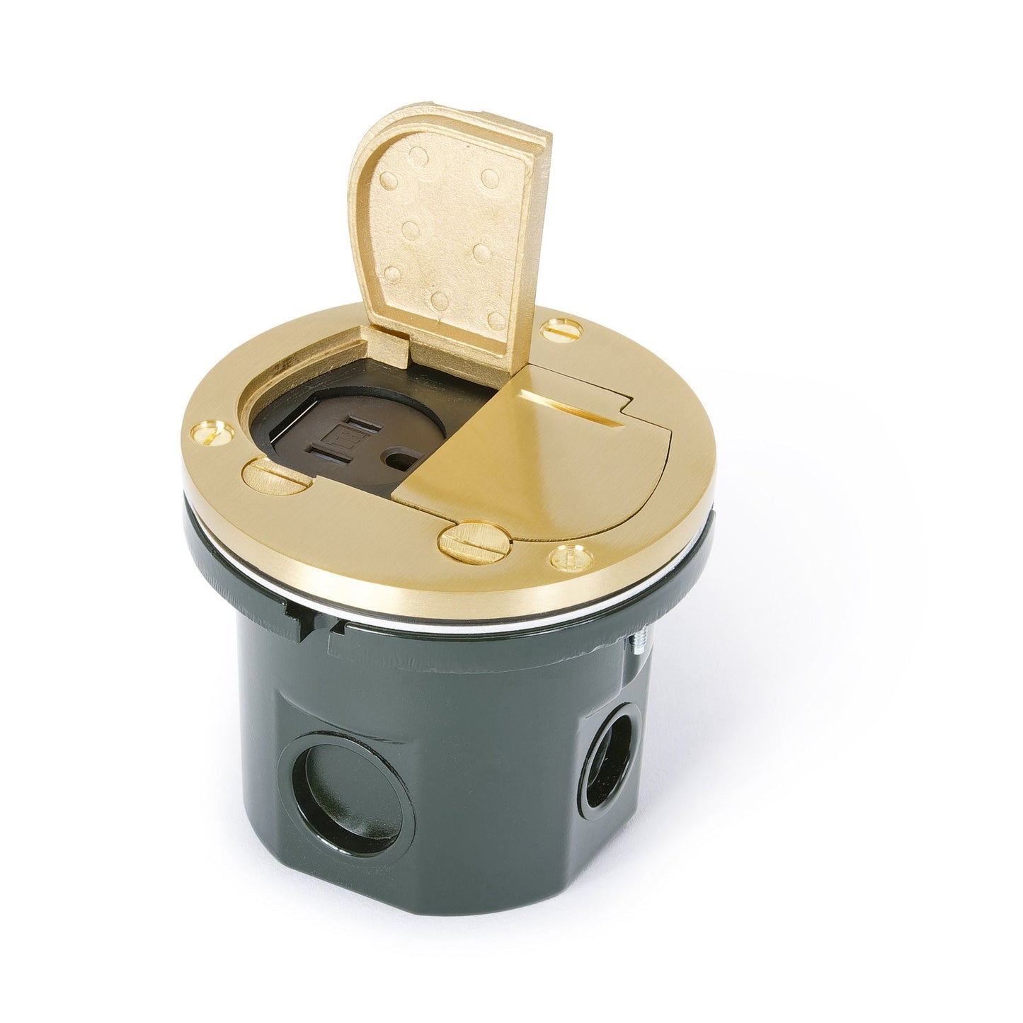 Lew Electric 812-DA-DFP-B Brass floor box