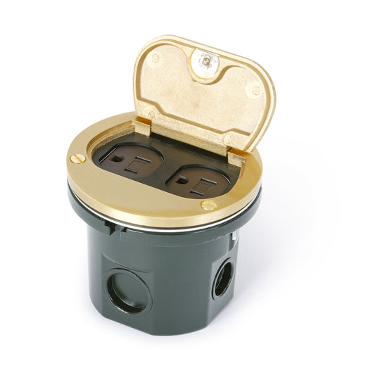 Lew Electric 812-DA-SFP-B Brass floor box