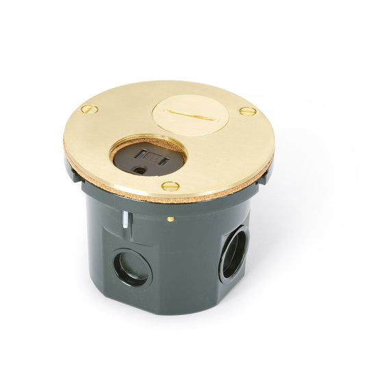 Lew Electric 812-DA-SP-B Brass floor box