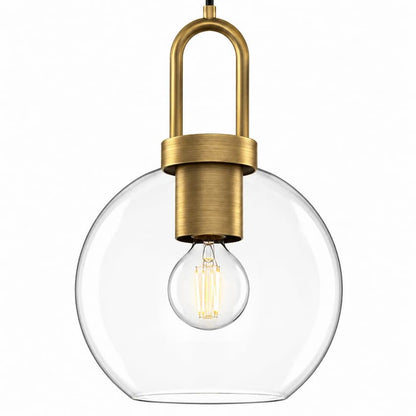 Alora Mood PD601608AGCL Soji Modern Pendant Ceiling Light with Aged Gold Finish, Clear Glass Globe and E26 Bulb for Contemporary Interiors