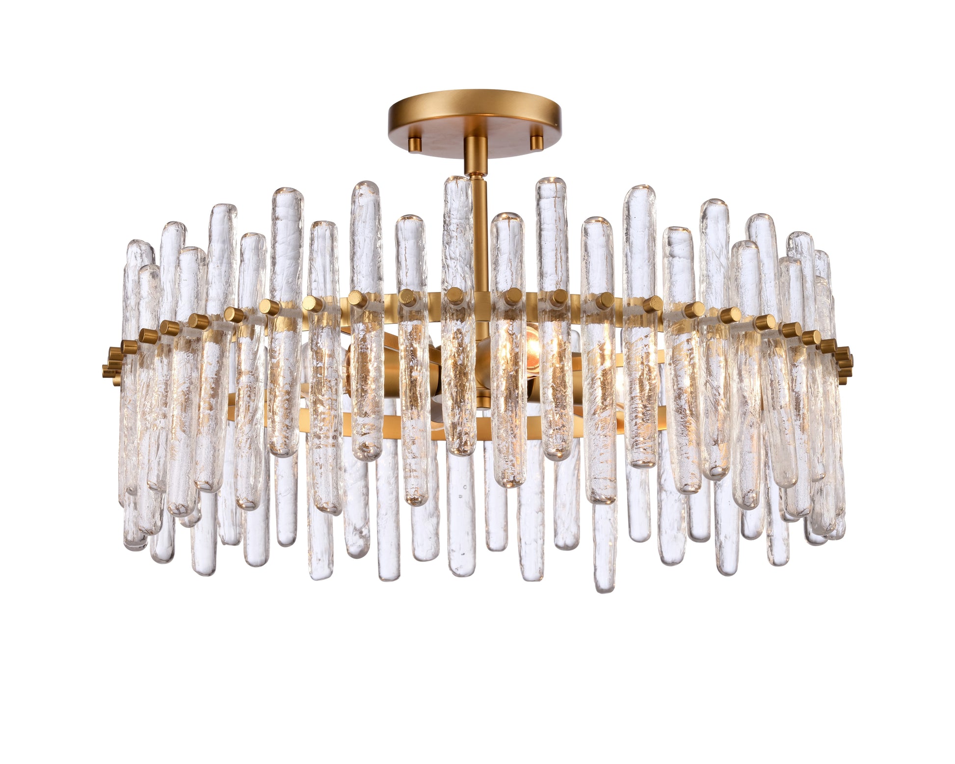 Arabela Icicles satin brass semi flush 85109-4